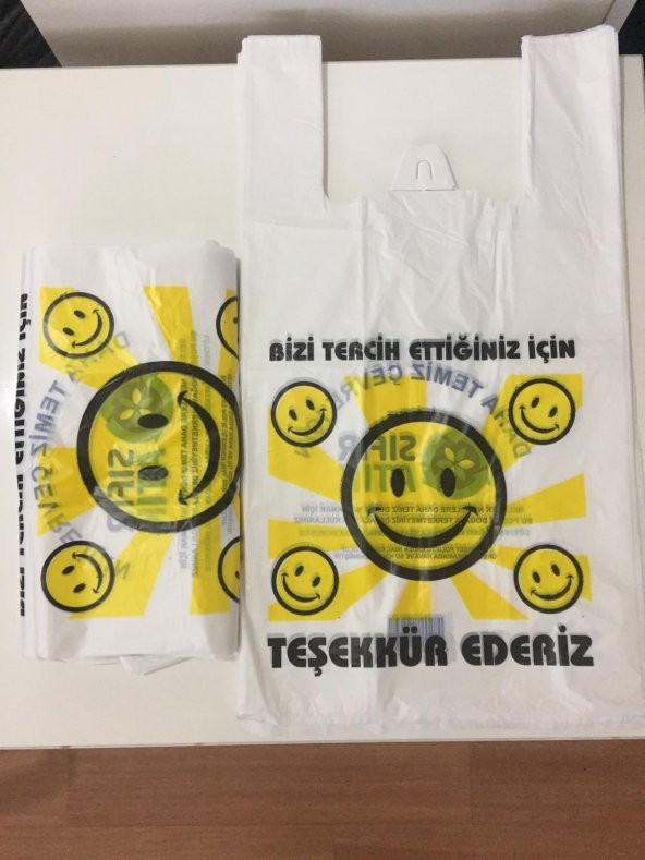 GÜLEN YÜZ BASKILI HIŞIR POŞET ORTA BOY 5KĞ ÜCRETSİZ KARGO