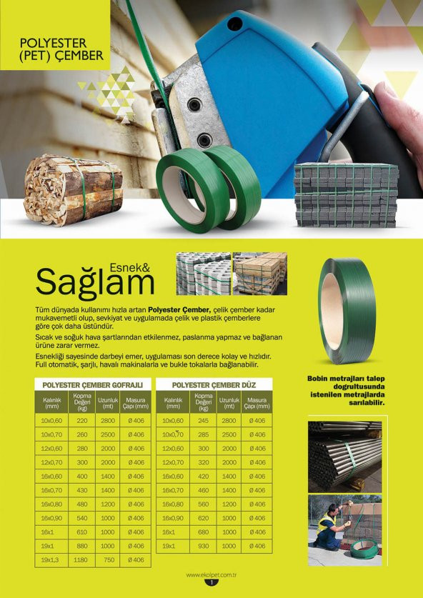 POLYESTER YEŞİL ÇEMBER 12 MM ÜCRETSİZ KARGO ! - 4
