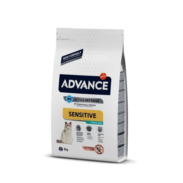 Advance Sensitive Setrilized Somonlu Kısır Kedi Maması 3 Kg