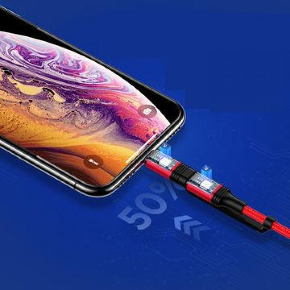 Joyroom S-M376 Type-c Mikro İphone Örgülü Çoklu USB Kablosu - 4