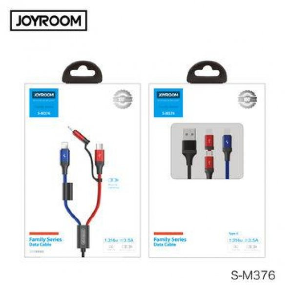 Joyroom S-M376 Type-c Mikro İphone Örgülü Çoklu USB Kablosu - 7