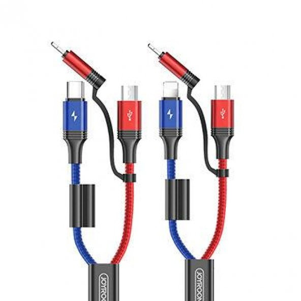 Joyroom S-M376 Type-c Mikro İphone Örgülü Çoklu USB Kablosu - 8