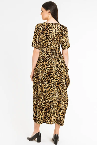 Yazlık Salaş Leopar Desenli Elbise - 2