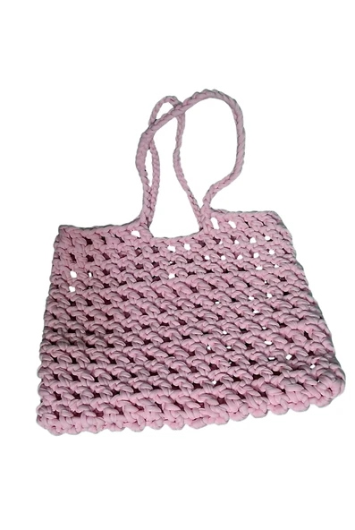 Örgü Pembe Çanta