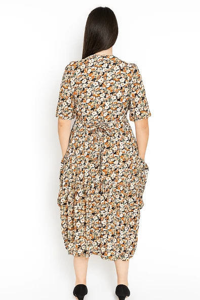 Yazlık Çiçek Desenli Salaş Elbise - 2