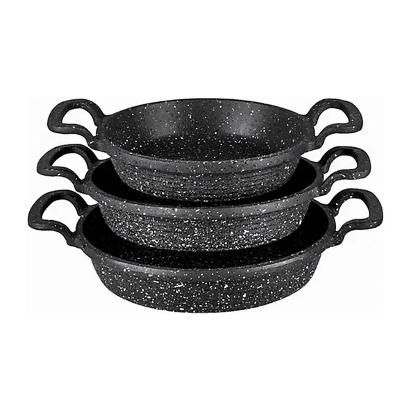 3PCS DÖKÜM SAHAN TAVA SET 18-20-22CM (5047)