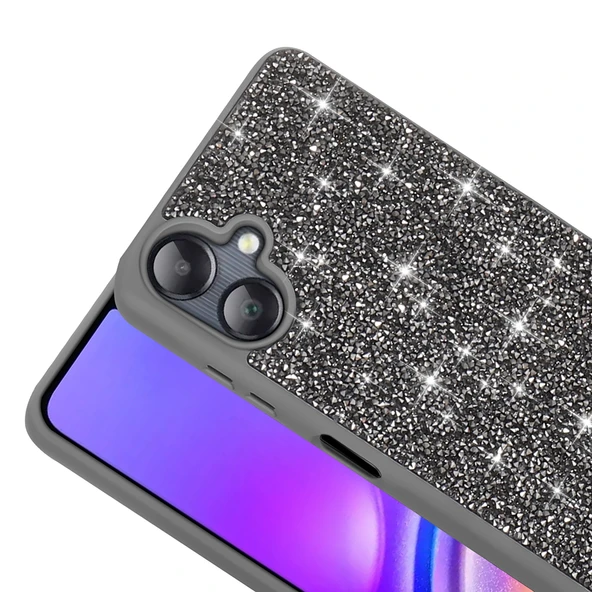 Samsung Galaxy A06 Kılıf Parlak Taşlı Tasarım Pırlanta Kapak - Resim 9
