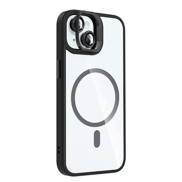 iPhone 15 Kılıf Standlı ve Kamera Lens Hediyeli Kablosuz Şarj Özellikli Etro Kapak - Resim 4