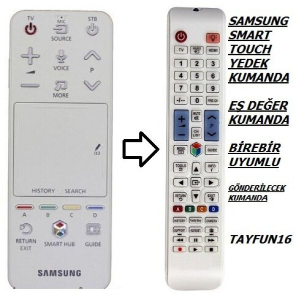 SAMSUNG AKILLI KUMANDA AA59-00775A - AA59-00774A-YEDEK KUMANDA