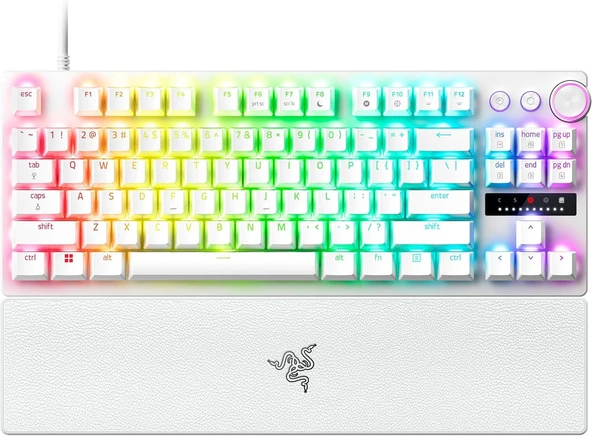 Razer Huntsman V3 Pro TKL Beyaz RGB Analog Optik Kablolu İngilizce Oyuncu Klavyesi (RZ03-04981700-R3M1)