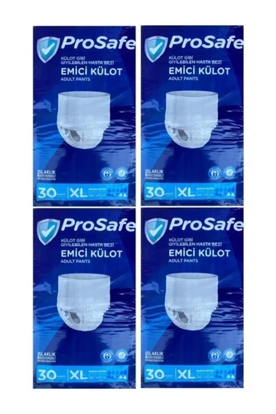 PROSAFE Yetişkin Emici Külot Hasta Bezi Xl Extra Büyük 120 Adet (4pk x 30) ürün görseli