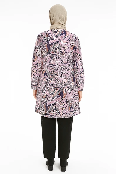 Renkli Mermer Desenli Tunik - 2
