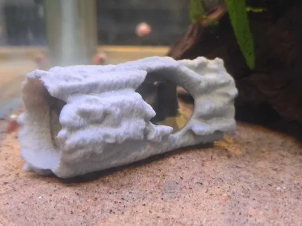 Akvaryum Kaya Dekoru Karides Evi Balık Saklanma Taşı (BEYAZ RENK) Akvaryum Süsü Tüp Mağara