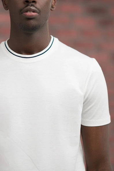 Sıfır Yaka Merserize Pamuklu İnce Kumaş Regular Fit T-Shirt - 10