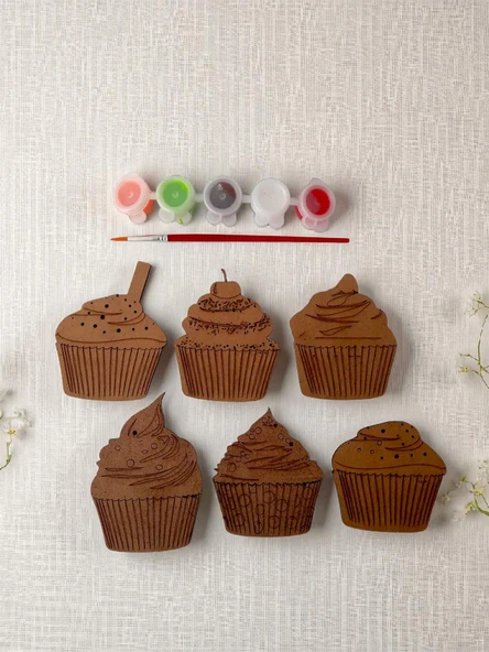 Ahşap Cupcake Boyama Seti 11 Parça - 1
