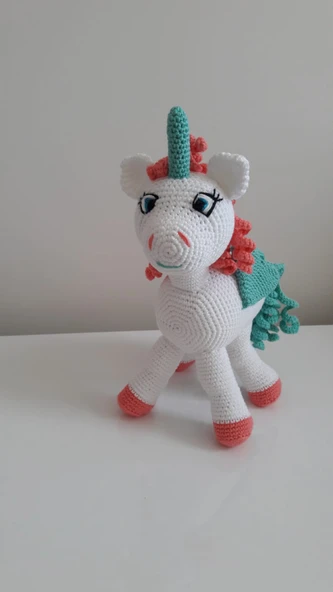 Boynuzlu At Şeker Pony Amigurumi Organik Oyuncak - 2
