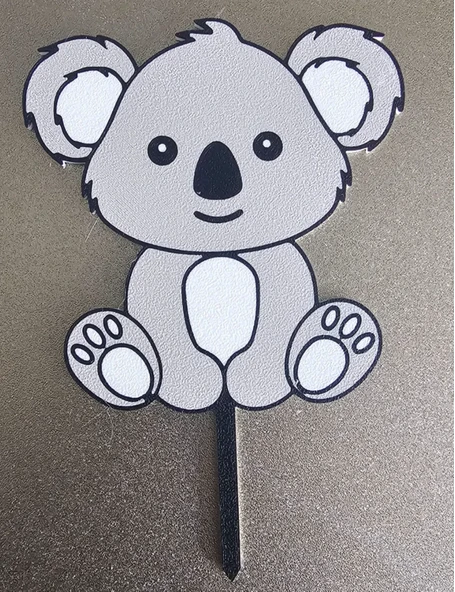 Koala Pasta Süsü 15 cm Sevimli Hayvan Figürü Doğum Günü Baby Shower Parti Masa Aksesuarı