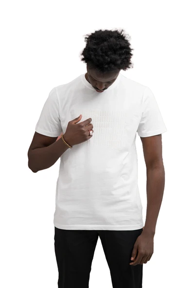 Slim Fit Pamuklu Önü Baskılı Sıfır Yaka T-Shirt - Resim 5