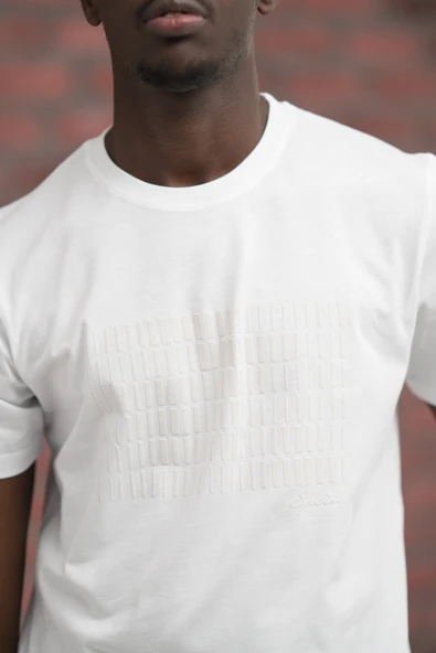 Slim Fit Pamuklu Önü Baskılı Sıfır Yaka T-Shirt - Resim 8