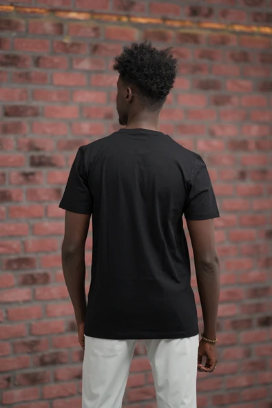 Slim Fit Pamuklu Önü Baskılı Sıfır Yaka T-Shirt - Resim 3