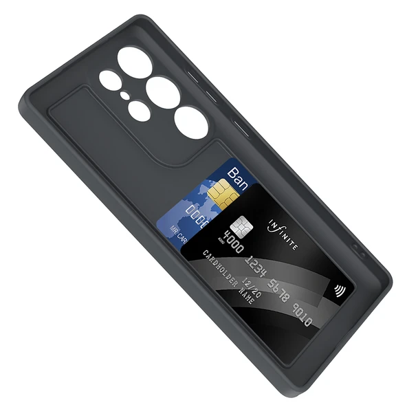 Samsung Galaxy S25 Ultra Kılıf Kamera Korumalı Kartlık Hazneli Vitra Kapak - Resim 3