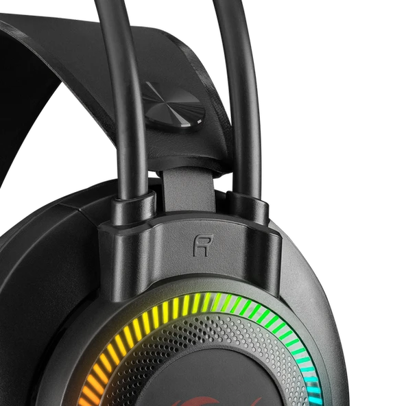 RAMPAGE RM-K27 X-JAMMER RAINBOW LEDLİ PC USB 3.5M PS4-XBOX-MOBILE GAMING OYUNCU MİKROFONLU KULAKLIK RAMPAGE - 2