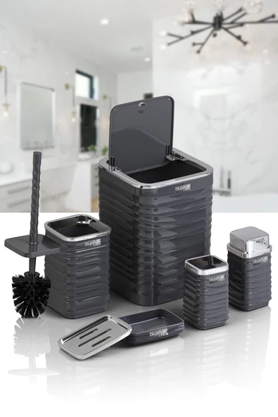 LUNA 5Lİ BANYO SET. KROM-ANTRASİT - 5