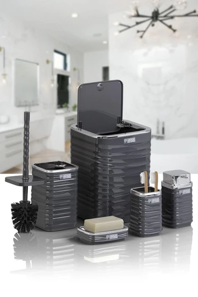 LUNA 5Lİ BANYO SET. KROM-ANTRASİT - 2