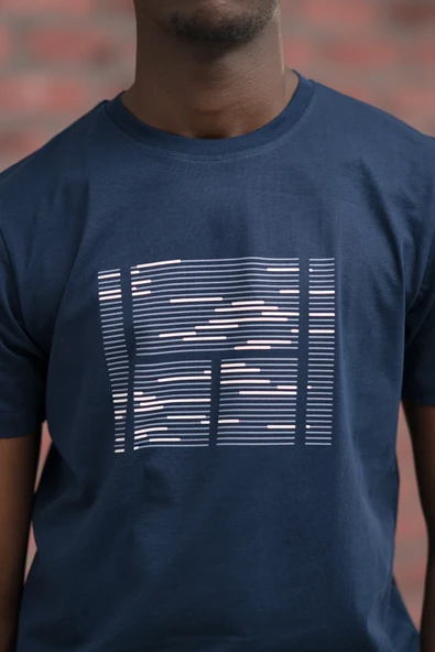 Slim Fit Sıfır Yaka Baskılı Pamuklu T-Shirt - Resim 10