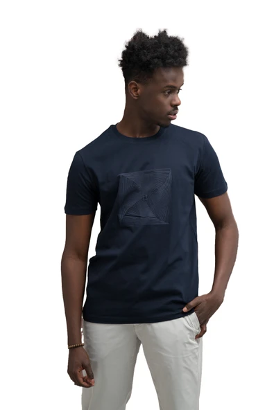 Slim Fit Pamuklu Önü Baskılı Sıfır Yaka T-Shirt - Resim 5