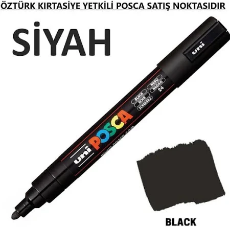 uni-ball Uni Posca Pc-3M Boyama Markörü 0.9-1.3 mm siyah - 1