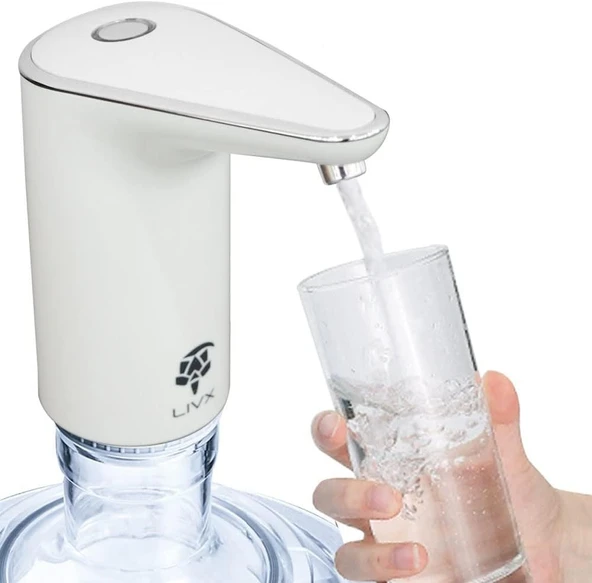 Livx Şarjlı Damacana Su Pompası Yeni Nesil Otomatik Gümüş XHB-060 ürün görseli