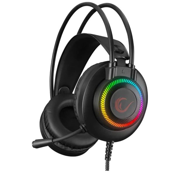 RAMPAGE RM-K27 X-JAMMER RAINBOW LEDLİ PC USB 3.5M PS4-XBOX-MOBILE GAMING OYUNCU MİKROFONLU KULAKLIK RAMPAGE