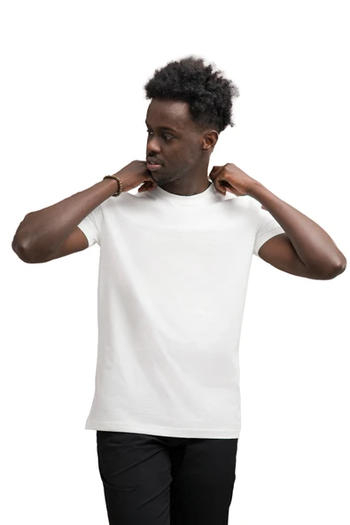 Slim Fit Pamuklu Önü Baskılı Sıfır Yaka T-Shirt - Resim 10