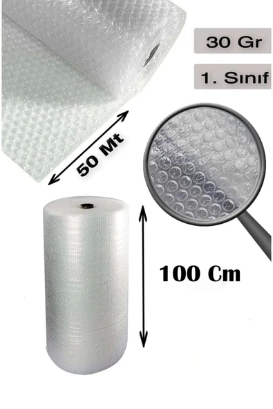 A Kalite Balonlu Eşya Koruma Naylon Patpat 100cmx 50 M Pat Pat - Ambalaj Pıtpıt 50 m2 30gr - Resim 2