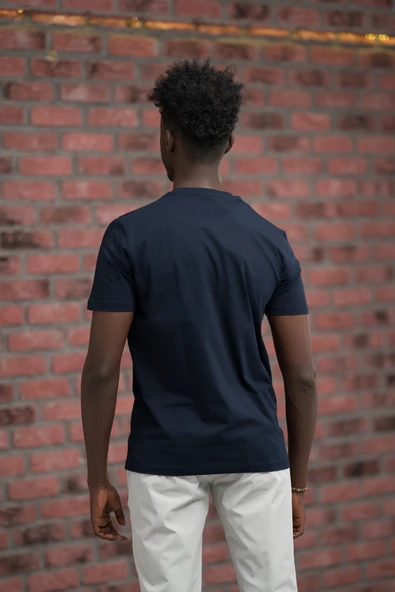 Slim Fit Pamuklu Önü Baskılı Sıfır Yaka T-Shirt - Resim 8