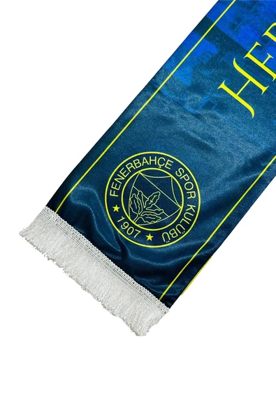 Fenerbahçe Orijinal Lisanslı Her Zaman Hep Seninleyiz Şal Atkı Kanarya Baskılı Ahşap Kutulu - 8