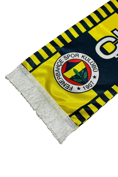 Fenerbahçe Orijinal Lisanslı Çubuklu Bir Asalet Şal Atkı Kanarya Baskılı Ahşap Kutulu - 8