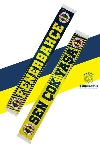Fenerbahçe Orijinal Lisanslı Sen Çok Yaşa Fenerbahçe Saten Şal Atkı ürün görseli