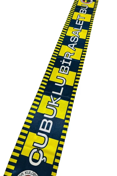 Fenerbahçe Orijinal Lisanslı Çubuklu Bir Asalet Şal Atkı Kanarya Baskılı Ahşap Kutulu - 6