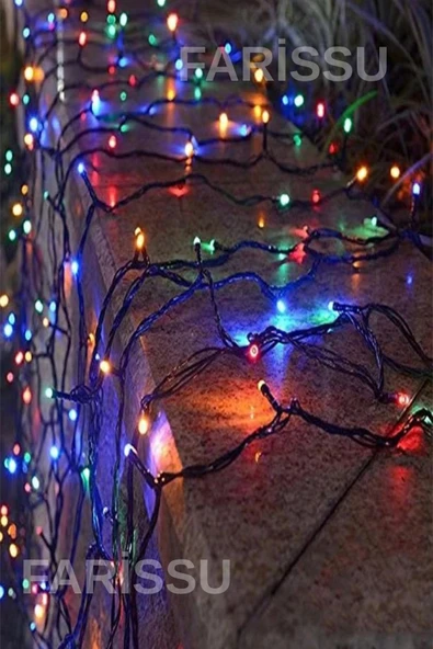 RGB Peri LED Işık Zinciri - 5 Metre Fişli, Buton Kontrollü - Çok Renkli Dekorasyon - 4