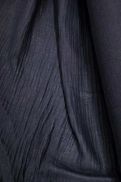 Çok Amaçlı Müslin Pamuklu Bebek Örtü ve Battaniye Kumaşı Müslin Bez Siyah 27 - Resim 2