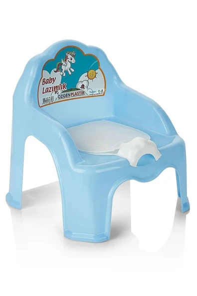 Çocuk Lazımlık Koltuk Oturaklı Kapaklı Özgen Plastik Sert Plastik 32cm Yükseklik 22cm Genişlik