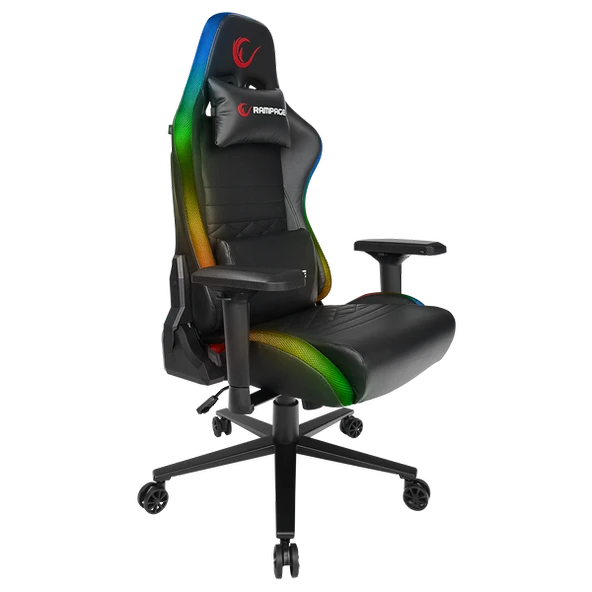 RAMPAGE KL-R19 MONCHER RGB AYDINLATMALI SİYAH OYUNCU KOLTUĞU RAMPAGE - 2