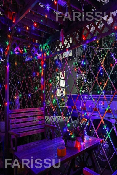 RGB Peri LED Işık Zinciri - 5 Metre Fişli, Buton Kontrollü - Çok Renkli Dekorasyon - 3