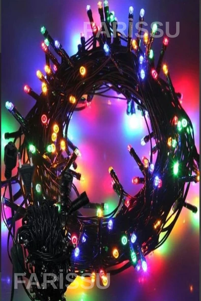 RGB Peri LED Işık Zinciri - 5 Metre Fişli, Buton Kontrollü - Çok Renkli Dekorasyon - 2