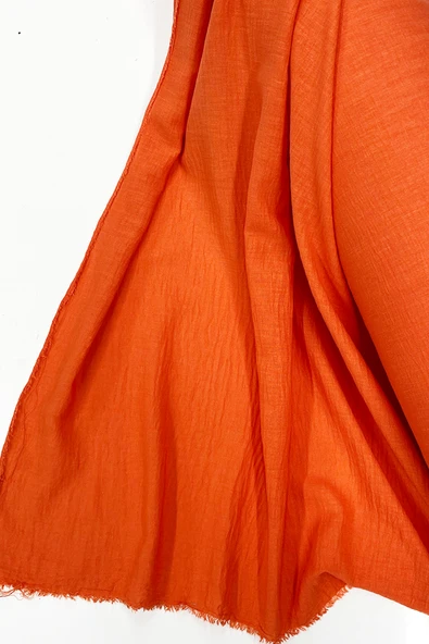 Keten Kumaş - Organik Kumaş - Perde Kumaşı - Ince Keten - Kıyafet Için Kumaş Örtü Turuncu 7 ürün görseli