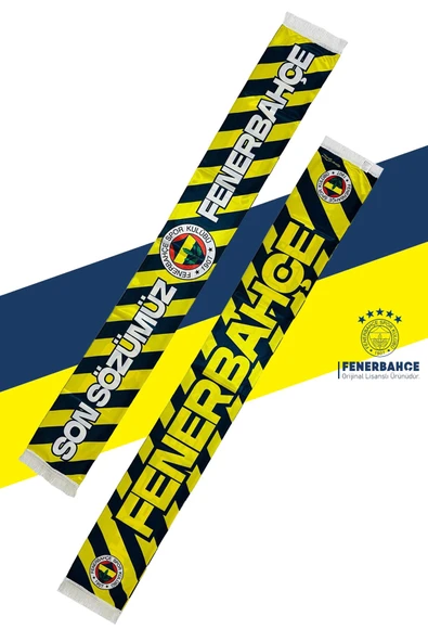 Fenerbahçe Orijinal Son Sözümüz Fenerbahçe Şal Atkı ve Bileklik Set Kanarya Baskılı Ahşap Kutulu - 2