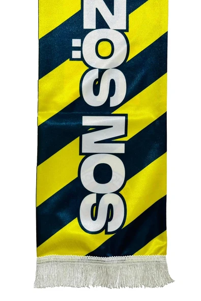 Fenerbahçe Orijinal Son Sözümüz Fenerbahçe Şal Atkı ve Bileklik Set Kanarya Baskılı Ahşap Kutulu - 7