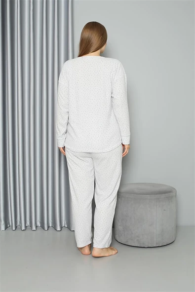 Moda Çizgi Welsoft Polar Kadın Büyük Beden Pijama Takımı 808050 - Resim 5